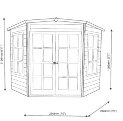 Shire Hampton 8x8 Glass Pent Shiplap Wooden Summer House - Base Not Included -Garden & Outdoors shire hampton 8x8 glass pent shiplap wooden summer house base not included5019804889839 03t