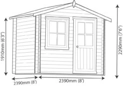 Shire Hartley 8x8 Apex Tongue & Groove Wooden Cabin - Assembly Service Included -Garden & Outdoors shire hartley 8x8 apex tongue groove wooden cabin assembly service included5019804198818 03t