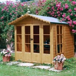 Shire Kensington 7x7 Glass Apex Shiplap Wooden Summer House - Base Not Included -Garden & Outdoors shire kensington 7x7 glass apex shiplap wooden summer house base not included5019804198788 01i bq
