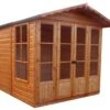 Shire Kensington 7x7 Glass Apex Shiplap Wooden Summer House - Base Not Included