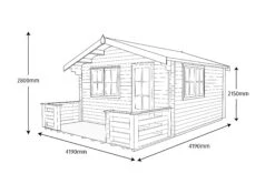 Shire Kinver 12x14 Glass Apex Tongue & Groove Wooden Cabin - Base Not Included -Garden & Outdoors shire kinver 12x14 glass apex tongue groove wooden cabin base not included5019804112197 03t