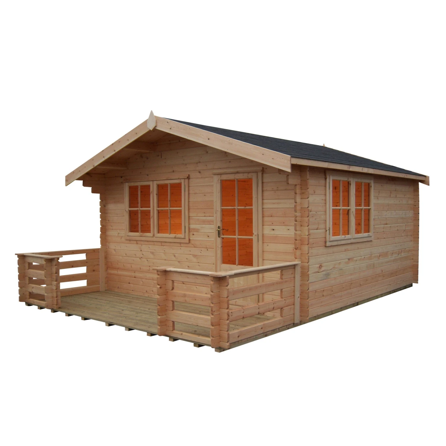 Shire Kinver 14x14 Ft Apex Tongue & Groove Wooden Cabin With Felt Tile Roof - Assembly Service Included 1 Shire Kinver 14x14 Ft Apex Tongue & Groove Wooden Cabin With Felt Tile Roof - Assembly Service Included