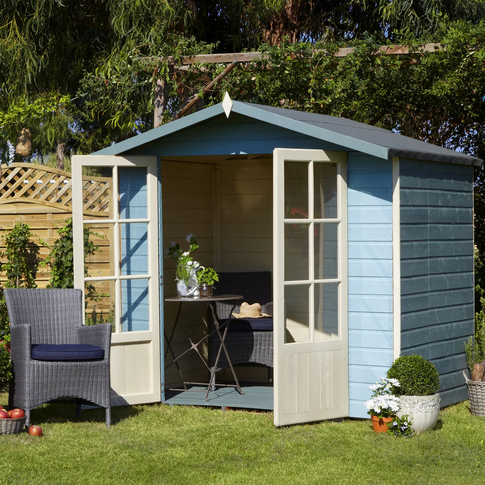 Shire Lumley 7x5 Glass Apex Shiplap Wooden Summer House - Base Not Included 7 Shire Lumley 7x5 Glass Apex Shiplap Wooden Summer House - Base Not Included - Image 7