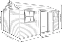 Shire Mammoth 18x12 Apex Wooden Workshop - Assembly Service Included -Garden & Outdoors shire mammoth 18x12 apex wooden workshop assembly service included5019804183180 03t