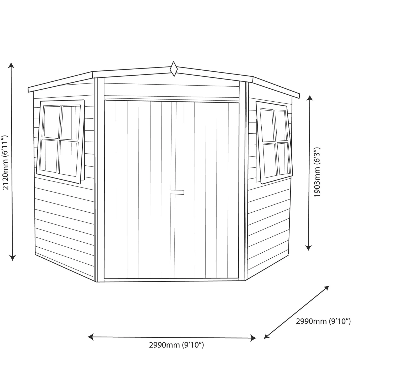 Shire Murrow 10x10 Ft Pent Shiplap Wooden Shed With Floor - Assembly Service Included 9 Shire Murrow 10x10 Ft Pent Shiplap Wooden Shed With Floor - Assembly Service Included - Image 9