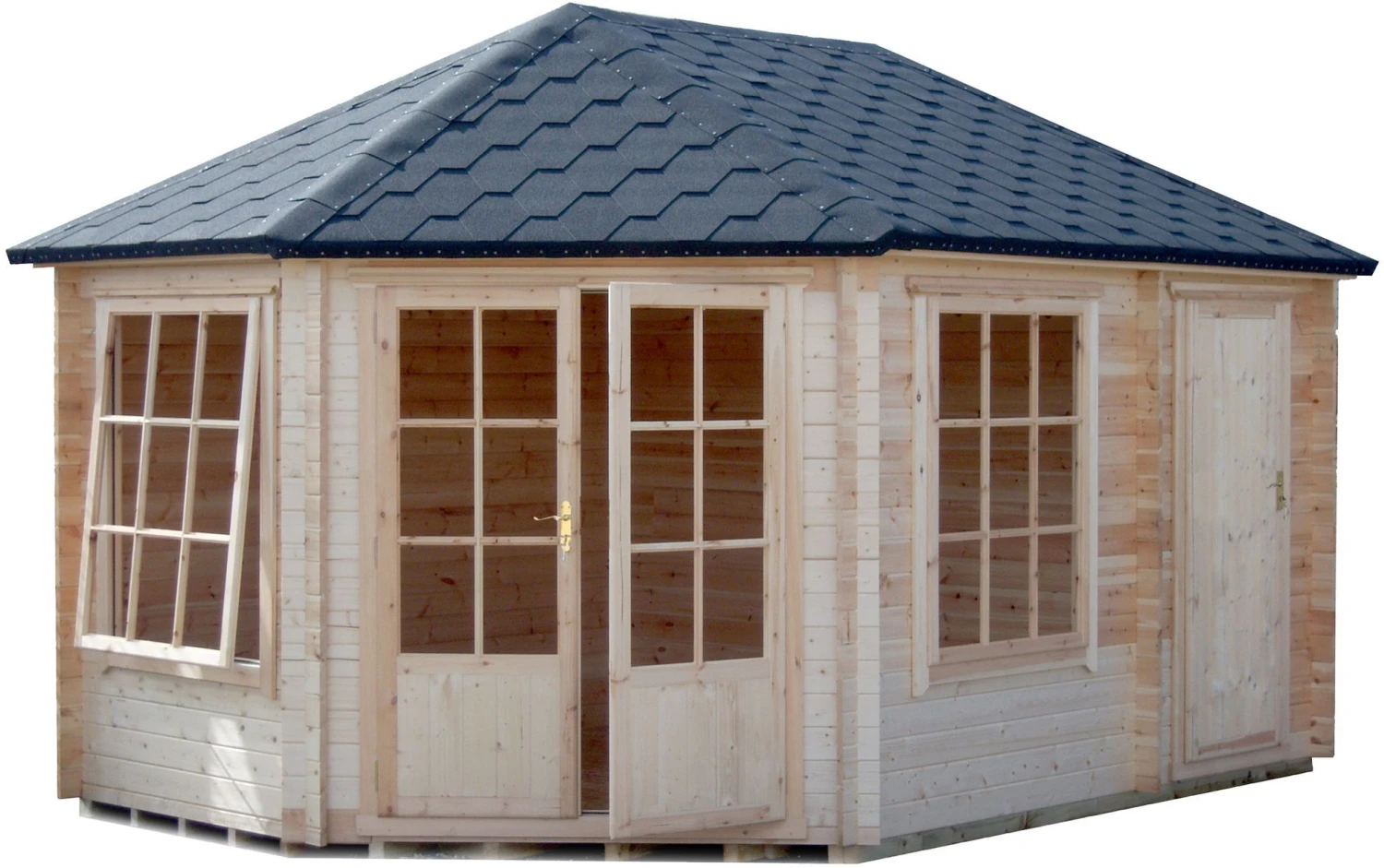 Shire Rowney 14x10 Glass Apex Tongue & Groove Wooden Cabin - Base Not Included 1 Shire Rowney 14x10 Glass Apex Tongue & Groove Wooden Cabin - Base Not Included