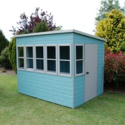 Shire Sun 8x6 Glass Pent Shiplap Wooden Summer House - Base Not Included -Garden & Outdoors shire sun 8x6 glass pent shiplap wooden summer house base not included5019804112012 01i
