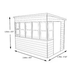 Shire Sun 8x6 Glass Pent Shiplap Wooden Summer House - Base Not Included -Garden & Outdoors shire sun 8x6 glass pent shiplap wooden summer house base not included5019804112012 01t