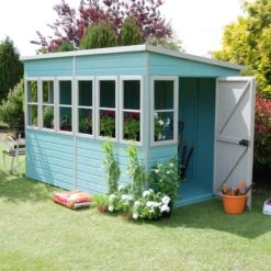 Shire Sun Pent 10x6 Ft Pent Shiplap Wooden Shed With Floor -Garden & Outdoors shire sun pent 10x6 ft pent shiplap wooden shed with floor5019804113002 01i bq