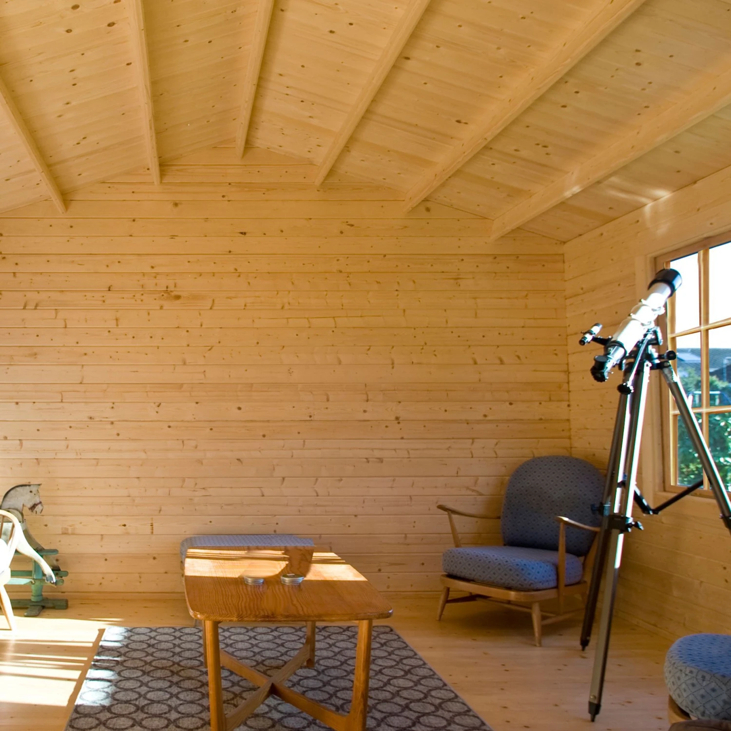 Shire Twyford 16x17 Toughened Glass Apex Tongue & Groove Wooden Cabin - Base Not Included 7 Shire Twyford 16x17 Toughened Glass Apex Tongue & Groove Wooden Cabin - Base Not Included - Image 7