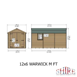 Shire Warwick 12x6 Ft Apex Shiplap Wooden Shed With Floor -Garden & Outdoors shire warwick 12x6 ft apex shiplap wooden shed with floor5019804126903 03t bq