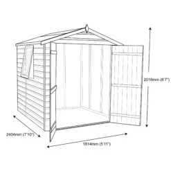 Shire Warwick 8x6 Ft Apex Shiplap Wooden Shed With Floor (Base Included) 15 Shire Warwick 8x6 Ft Apex Shiplap Wooden Shed With Floor (Base Included) -Garden & Outdoors shire warwick 8x6 ft apex shiplap wooden shed with floor base included 5019804789528 03t