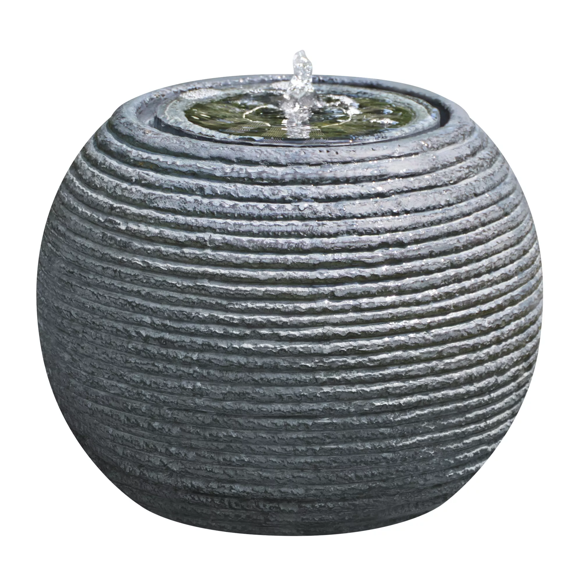 Solar-powered Spherical Water Feature (H)30cm 1 Solar-powered Spherical Water Feature (H)30cm
