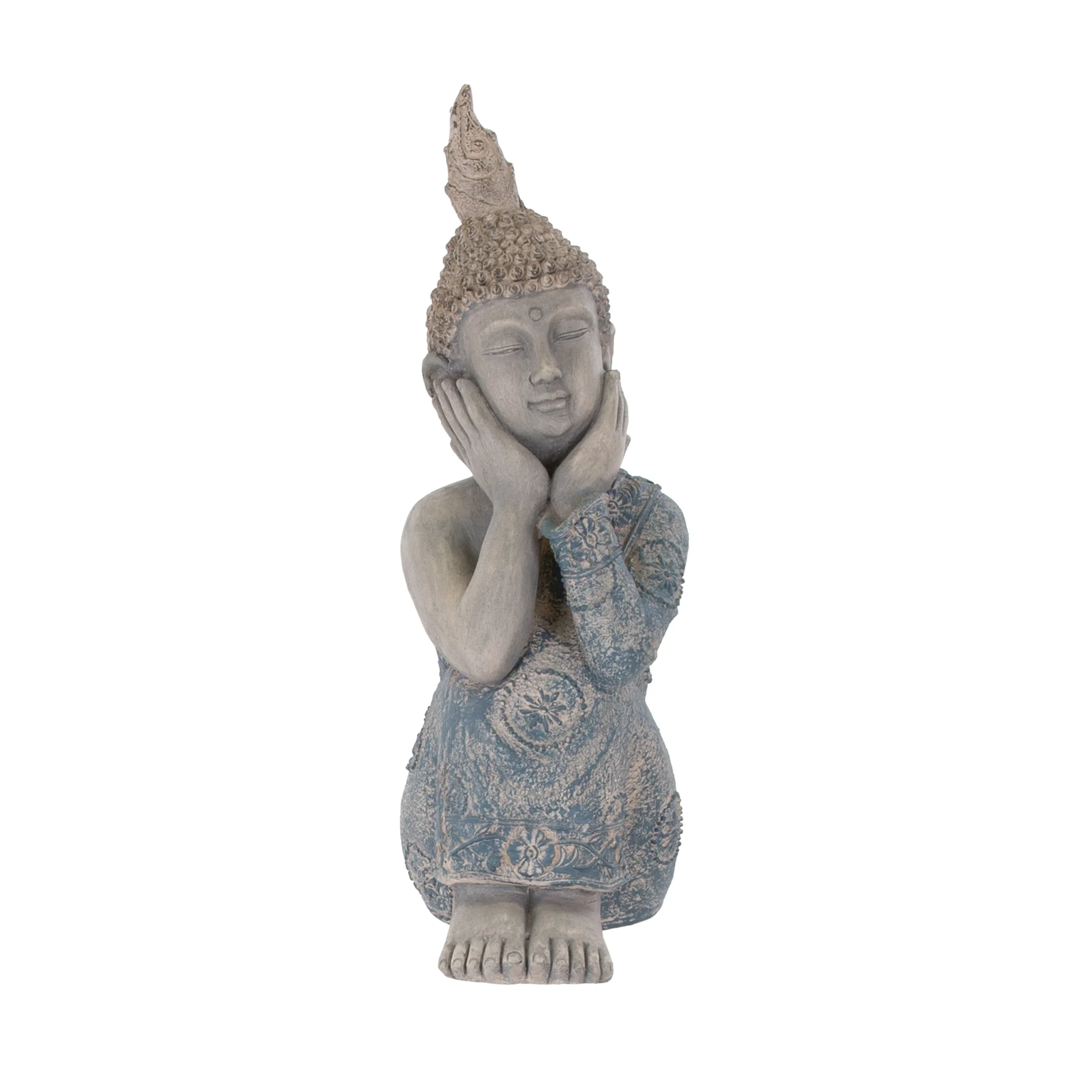 Terrastyle Grey & Blue Buddha Garden Ornament (H)61cm 2 Terrastyle Grey & Blue Buddha Garden Ornament (H)61cm - Image 2