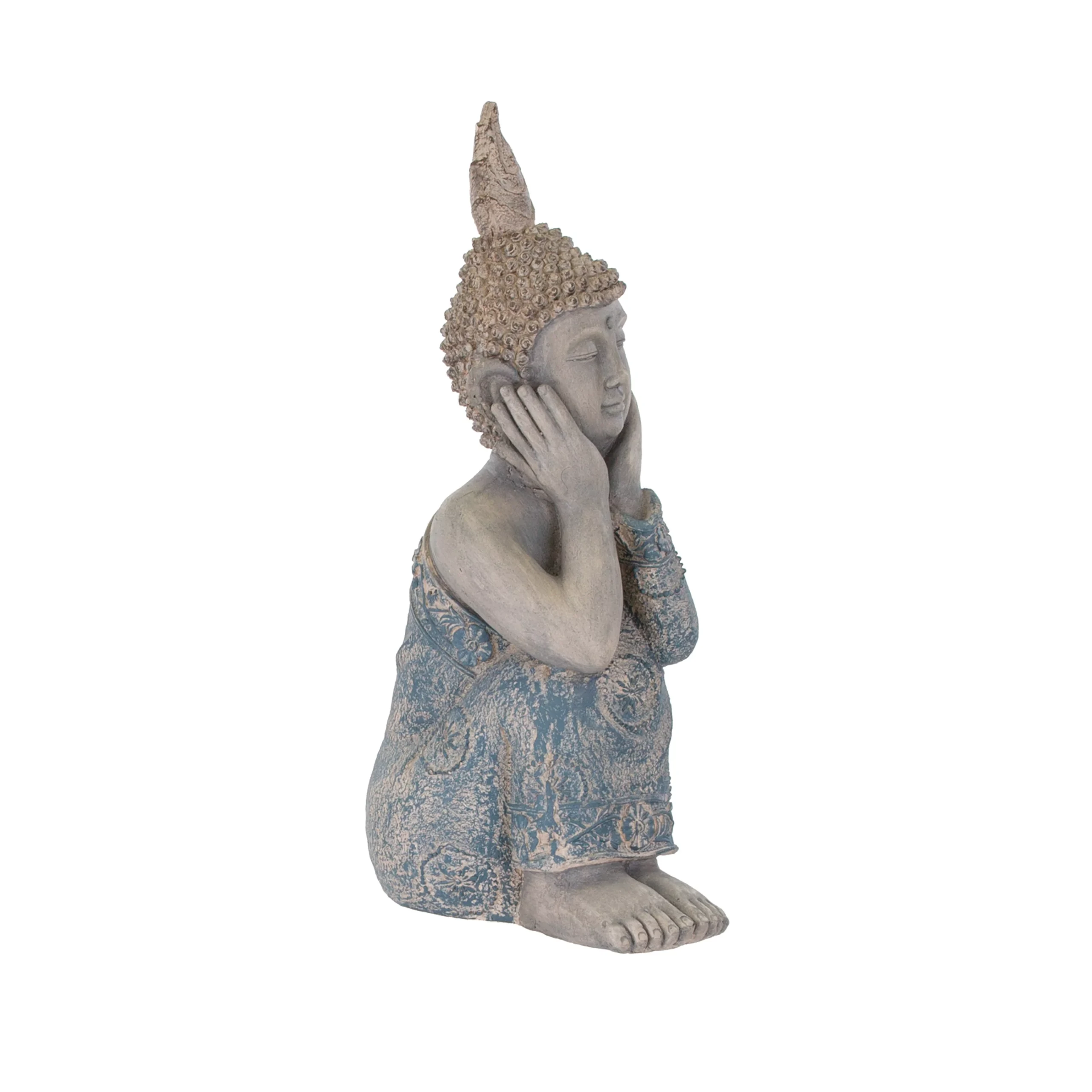 Terrastyle Grey & Blue Buddha Garden Ornament (H)61cm 4 Terrastyle Grey & Blue Buddha Garden Ornament (H)61cm - Image 4