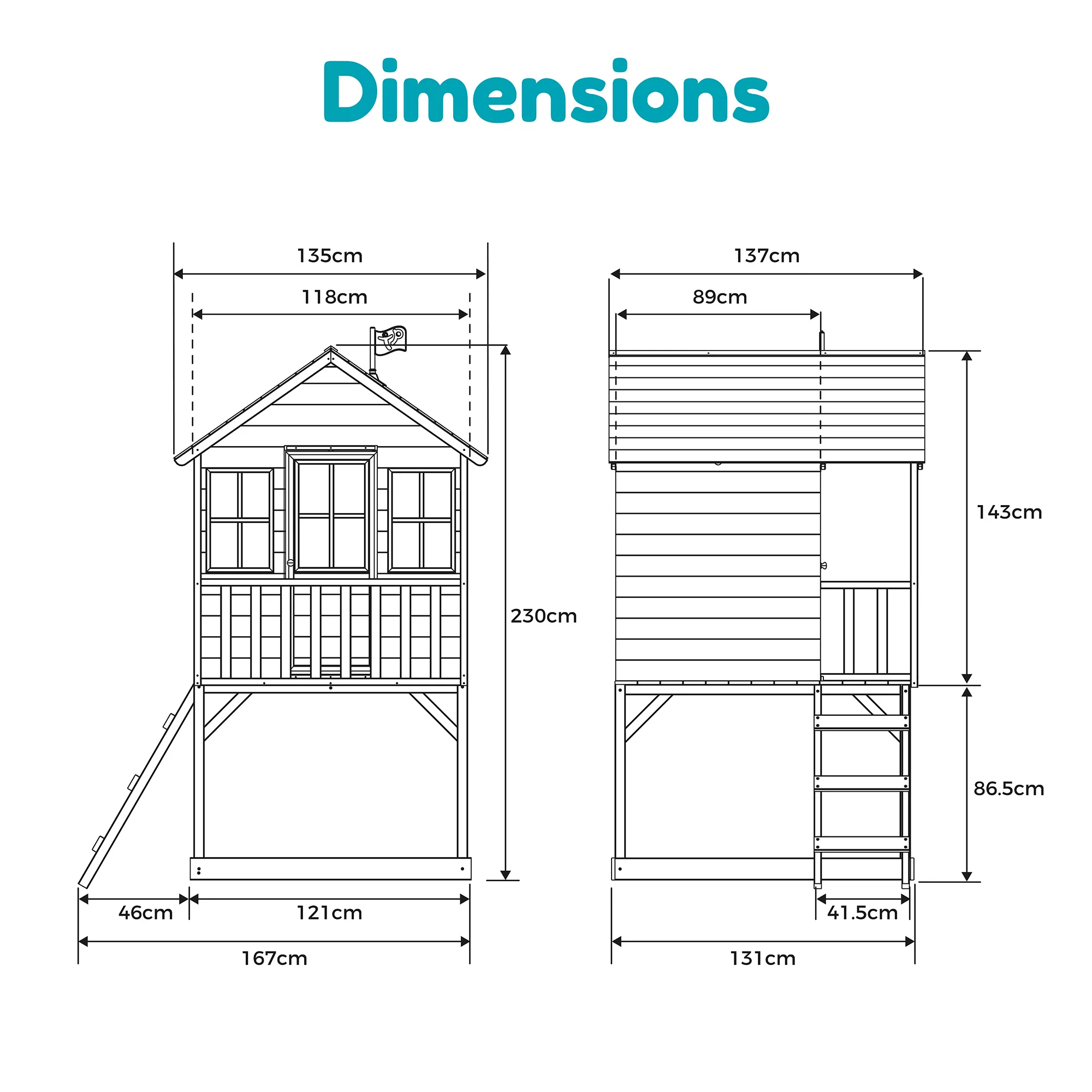 TP Toys 7.5x5 Hill Top Timber Tower Slide Playhouse Assembly Required 7 TP Toys 7.5x5 Hill Top Timber Tower Slide Playhouse Assembly Required - Image 7