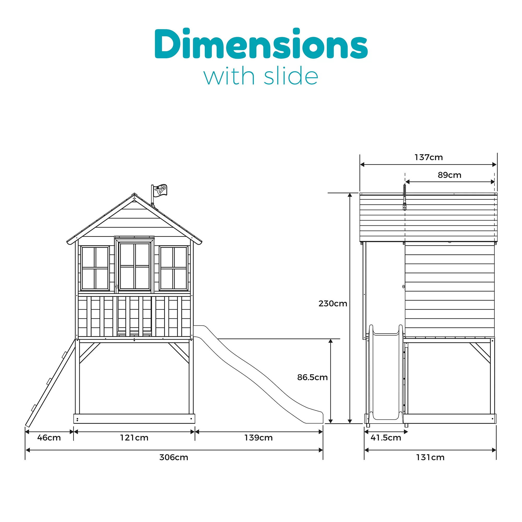 TP Toys 7.5x5 Hill Top Timber Tower Slide Playhouse Assembly Required 6 TP Toys 7.5x5 Hill Top Timber Tower Slide Playhouse Assembly Required - Image 6