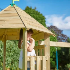 TP Toys Castlewood Brown & Green Wooden Swing Set & Slide -Garden & Outdoors tp toys castlewood brown green wooden swing set slide5021854934018 09i bq