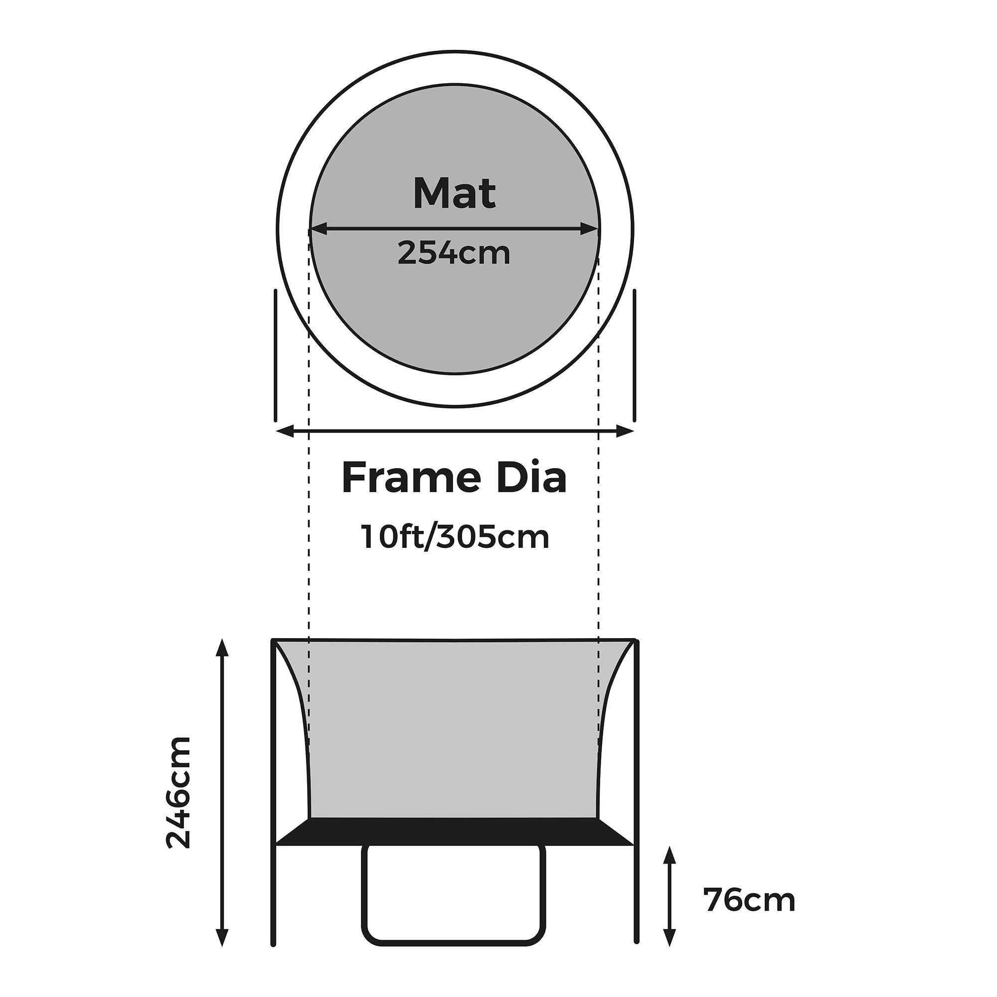 TP Toys Genius Black & Blue 10 Ft Trampoline 3 TP Toys Genius Black & Blue 10 Ft Trampoline - Image 3