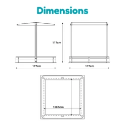TP Toys Timber Rectangular Sand Pit With Canopy -Garden & Outdoors tp toys timber rectangular sand pit with canopy5021854102752 01t bq