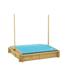 TP Toys Timber Rectangular Sand Pit With Canopy -Garden & Outdoors tp toys timber rectangular sand pit with canopy5021854102752 03c bq