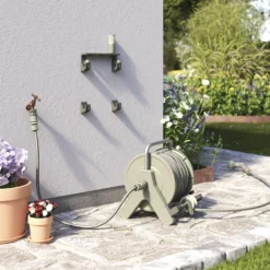 Verve Freestanding Manual Hose Reel Set (L)25m -Garden & Outdoors verve freestanding manual hose reel set l 25m5059340251011 02i