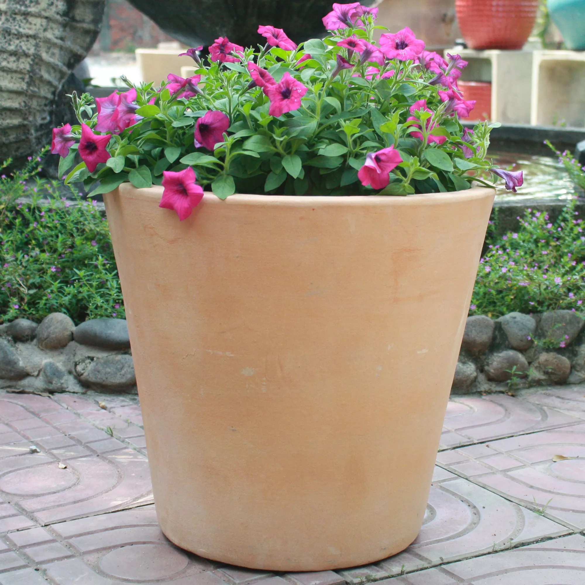 Verve Mali White Washed Terracotta White Washed Circular Plant Pot (Dia)53cm 2 Verve Mali White Washed Terracotta White Washed Circular Plant Pot (Dia)53cm - Image 2