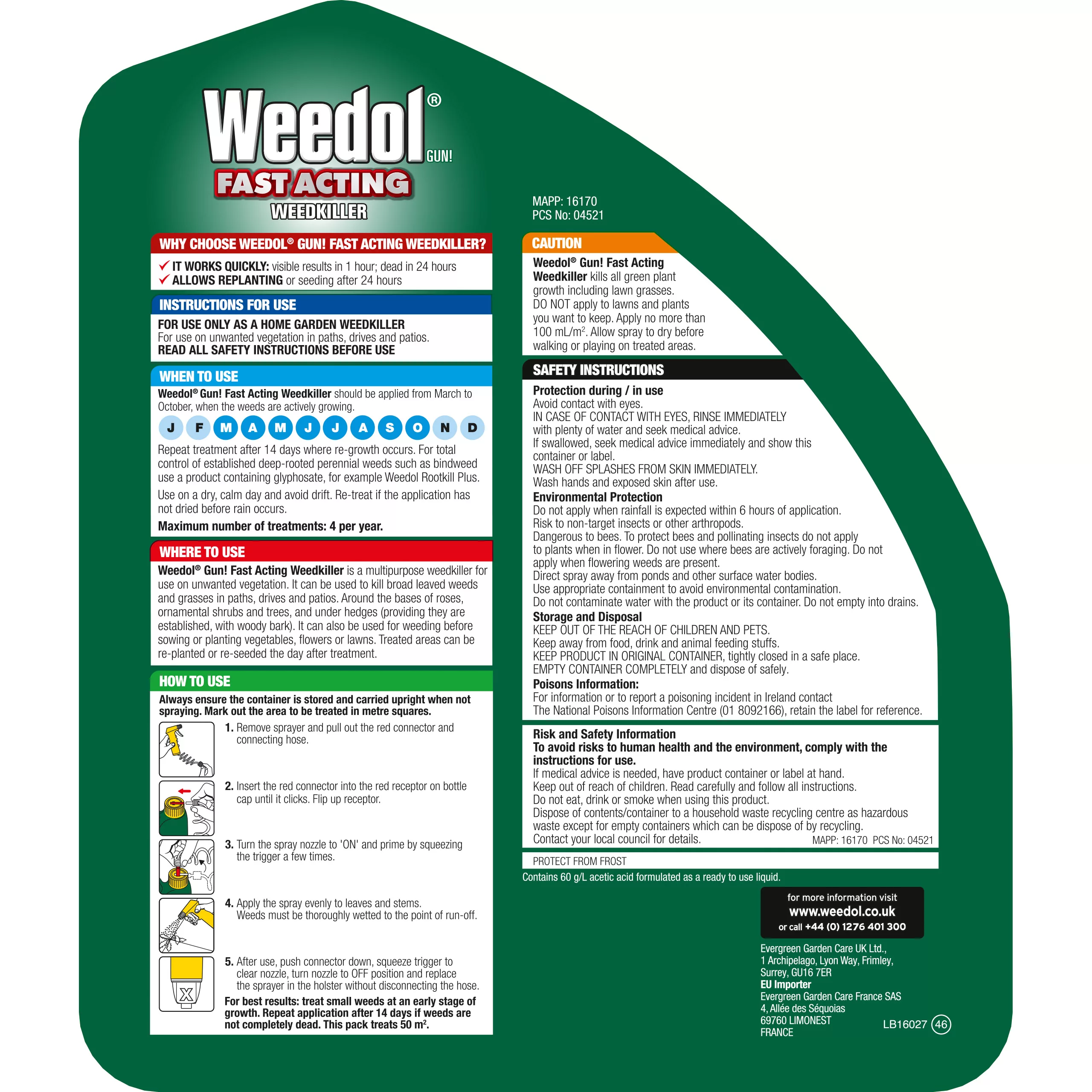 Weedol Fast Acting Weed Killer 3L 3.28kg 2 Weedol Fast Acting Weed Killer 3L 3.28kg - Image 2