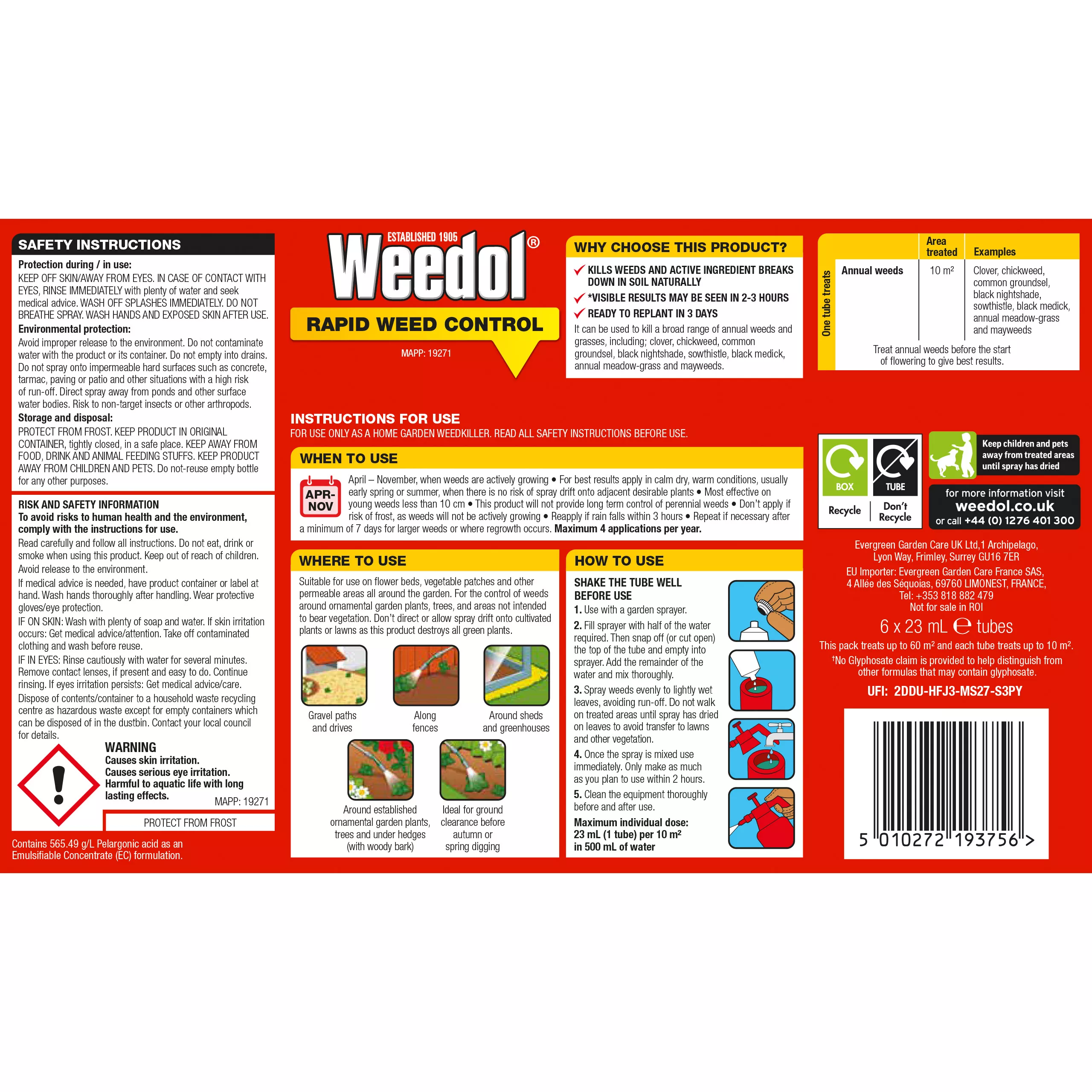 Weedol Rapid Concentrated Weed Killer 0.17L, Pack Of 6 2 Weedol Rapid Concentrated Weed Killer 0.17L, Pack Of 6 - Image 2