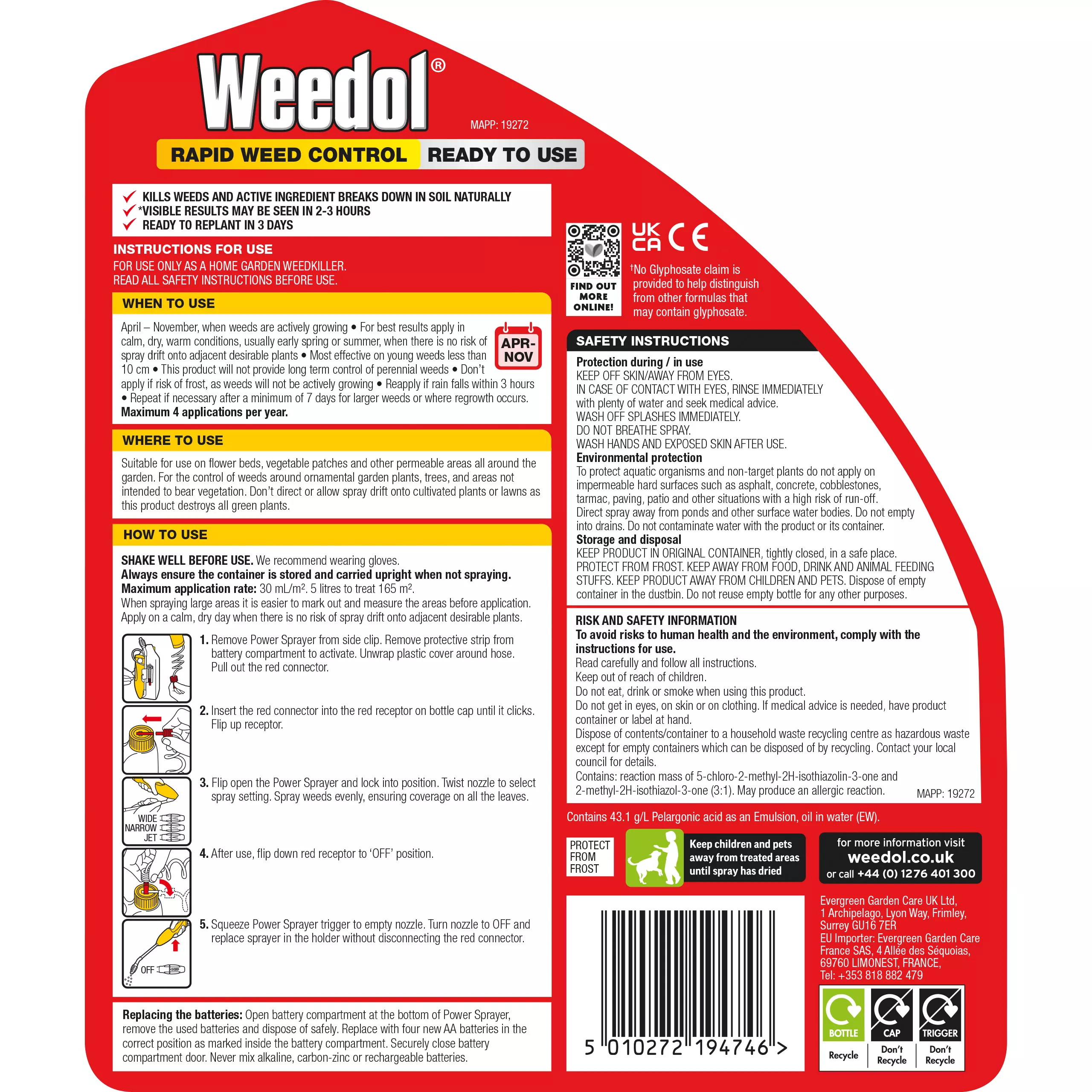 Weedol Rapid Weed Killer 5L 2 Weedol Rapid Weed Killer 5L - Image 2