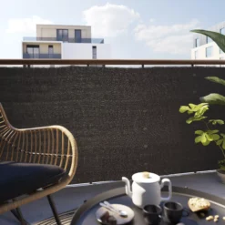 Woven Breeze Grey High-density Polyethylene (HDPE) & Woven Fibre Garden Screen (H)1m (W)3m -Garden & Outdoors woven breeze grey high density polyethylene hdpe woven fibre garden screen h 1m w 3m5059340672359 01i